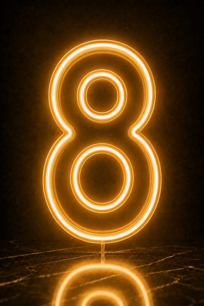 Numero 8 Led 50Cm - KC Artigos para Festas e Decorações 