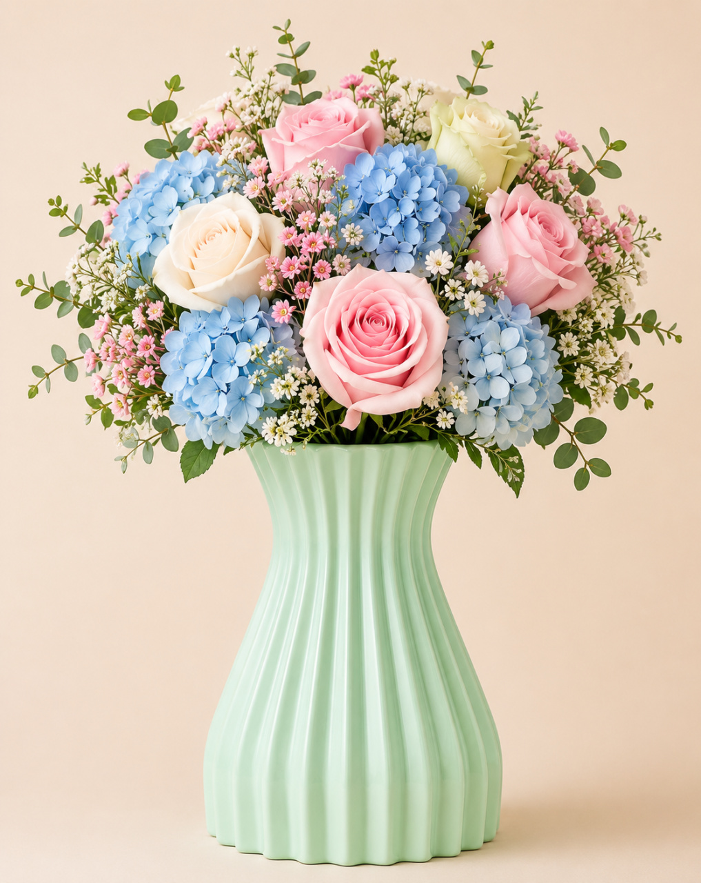 Vaso C/ Flor Frizado Verde Candy - KC Artigos para Festas e Decorações 