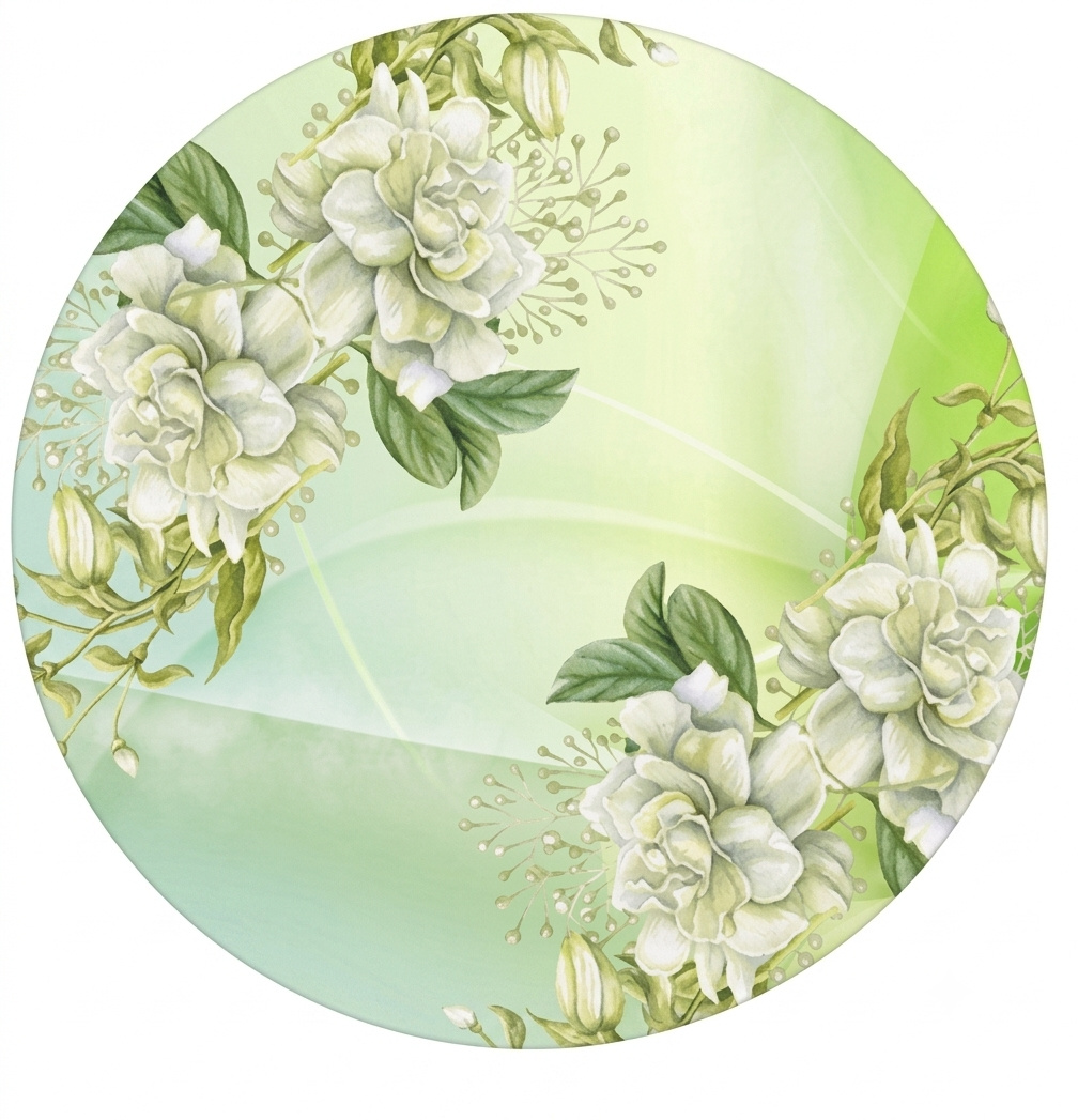 Painel Verde Com Flores - Mimi Decorações