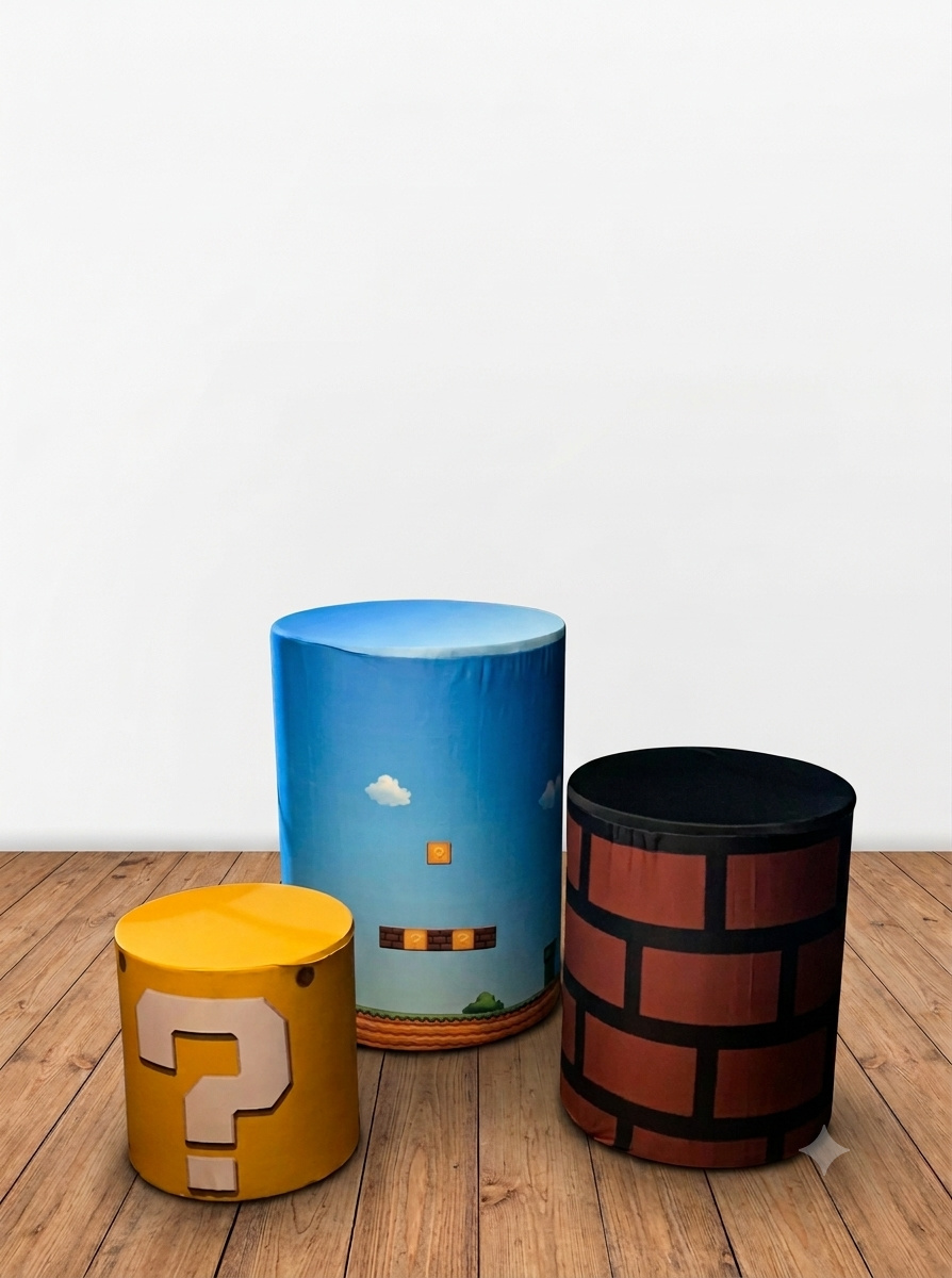 Trio de Capas Sublimadas Mario - Mimi Decorações