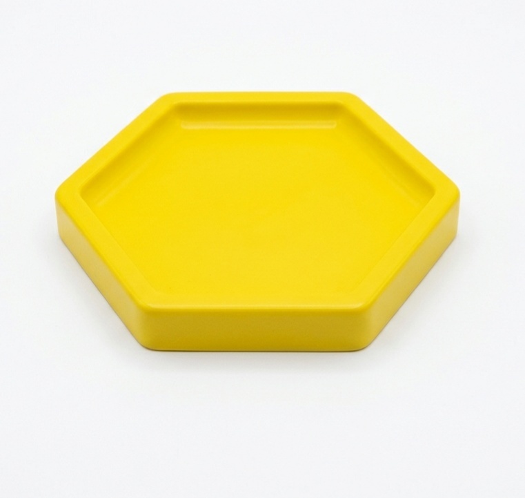 Bandeja Hexagonal Amarelo P - Mimi Decorações