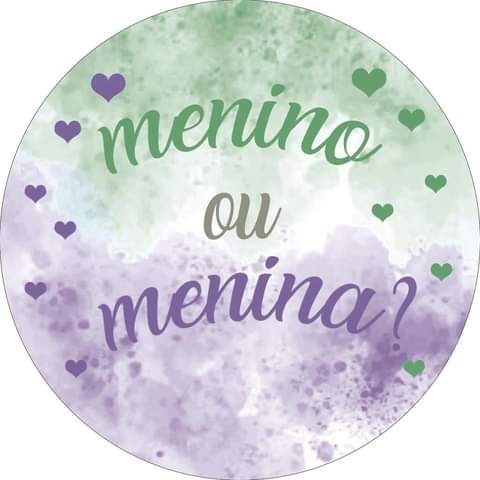 Chá Revelação Verde E Lilás 50 Cm - Mimi Decorações