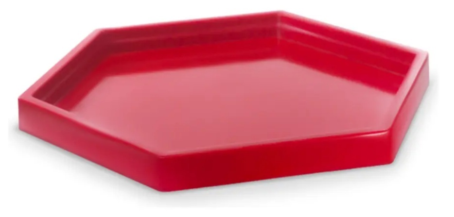 Bandeja Hexagonal Vermelha P - Mimi Decorações