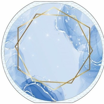 Azul Com Dourado 130 Cm - Mimi Decorações