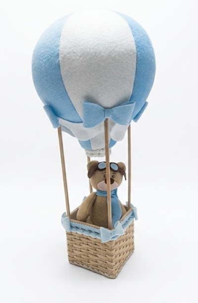 Balão Com Urso Em Feltro - Mimi Decorações