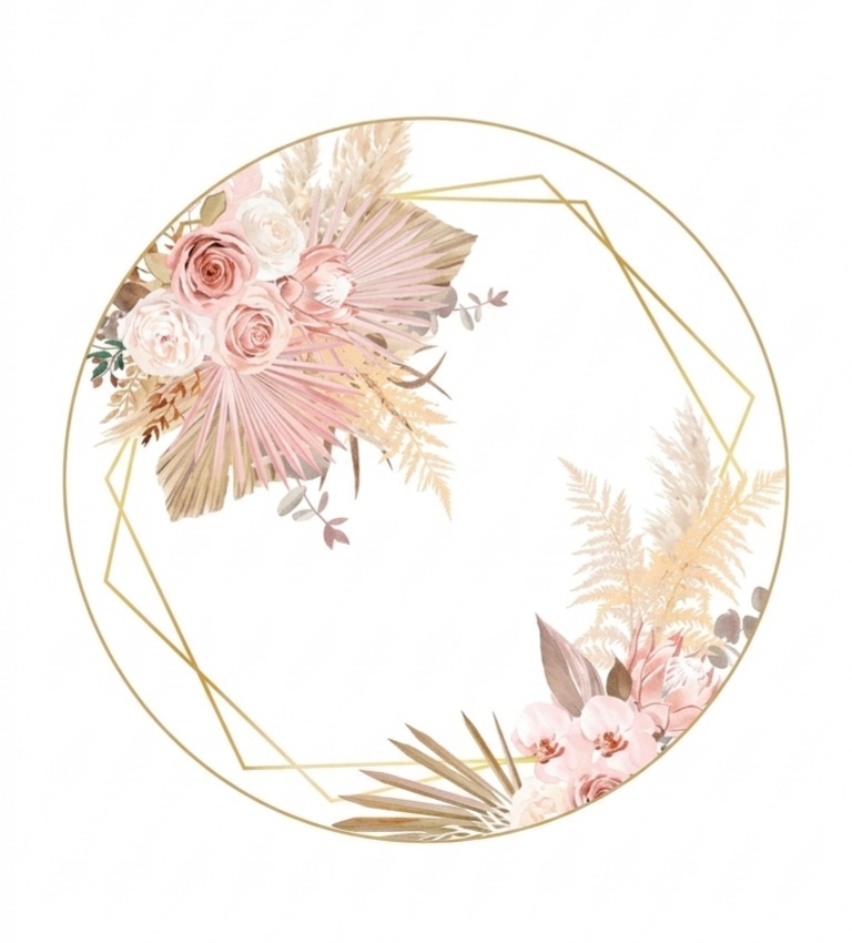 Painel Feminino Branco Com Flores 1,30 - Mimi Decorações