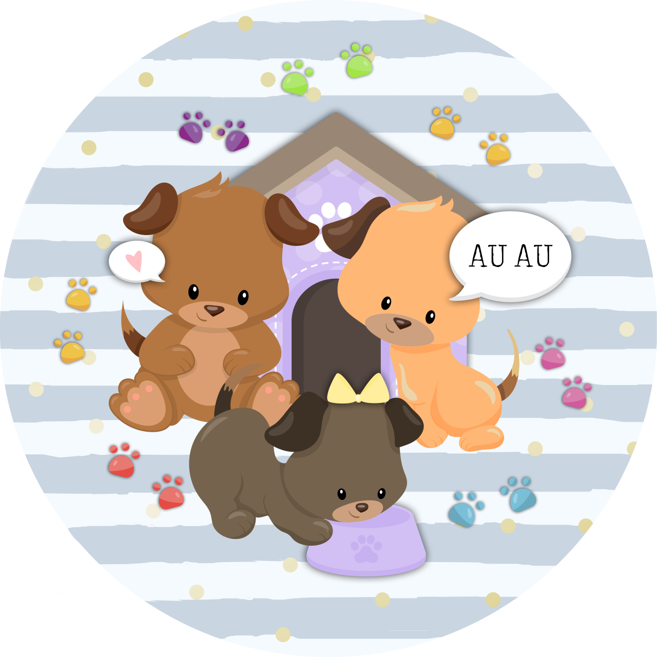 Cachorrinhos 1,30 Cm - Mimi Decorações