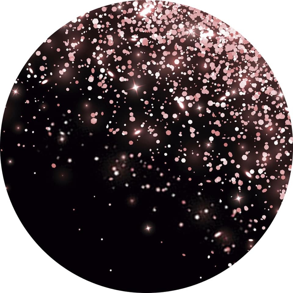 Preto Com Glitter Rosa 50 Cm - Mimi Decorações