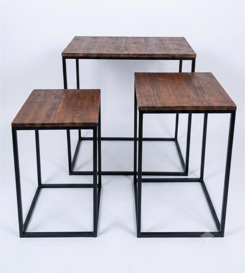 Trio de Mesas Vazadas Pretas - Mimi Decorações