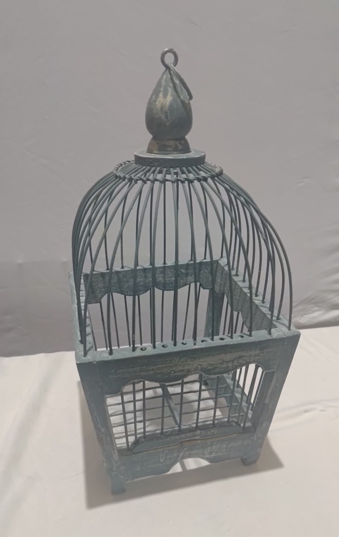 Gaiola Vintage de Madeira - Mimi Decorações