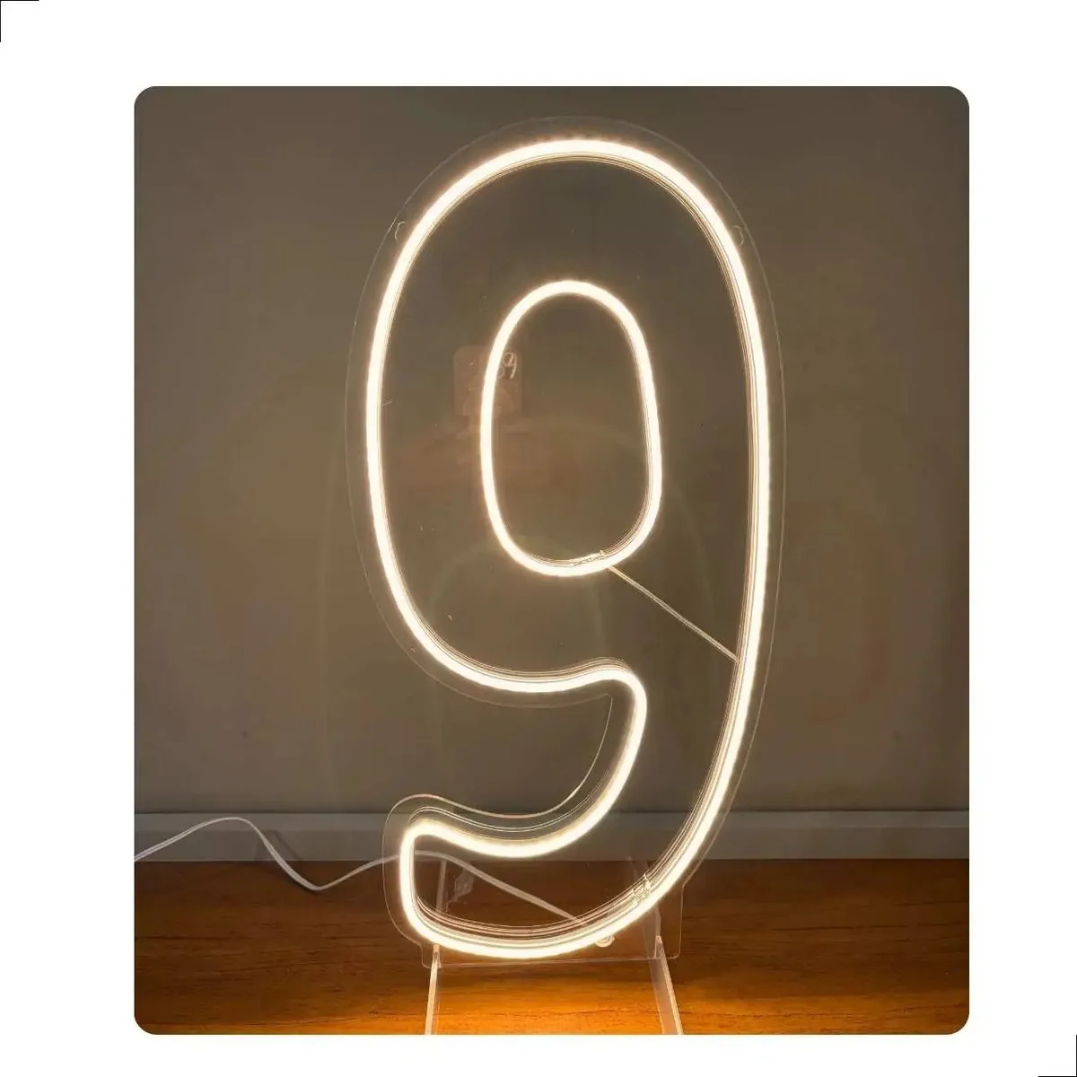 Numero 9 50X25Cm Cor Branco Quente - EIDY DECORACOES