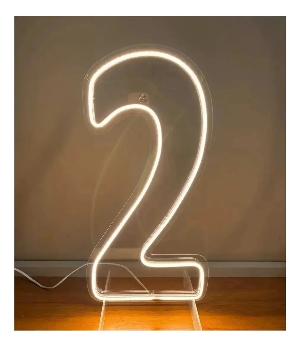Numero 2 50X25Cm Cor Branco Quente - EIDY DECORACOES