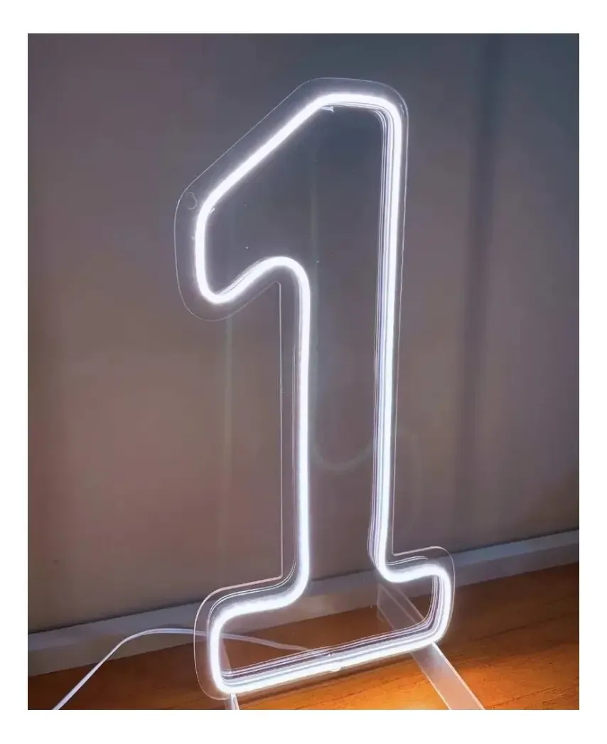 Numero 1 50X25Cm Cor Branco Quente - EIDY DECORACOES