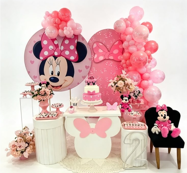 Kit Minnie Rosa - dkdecoração