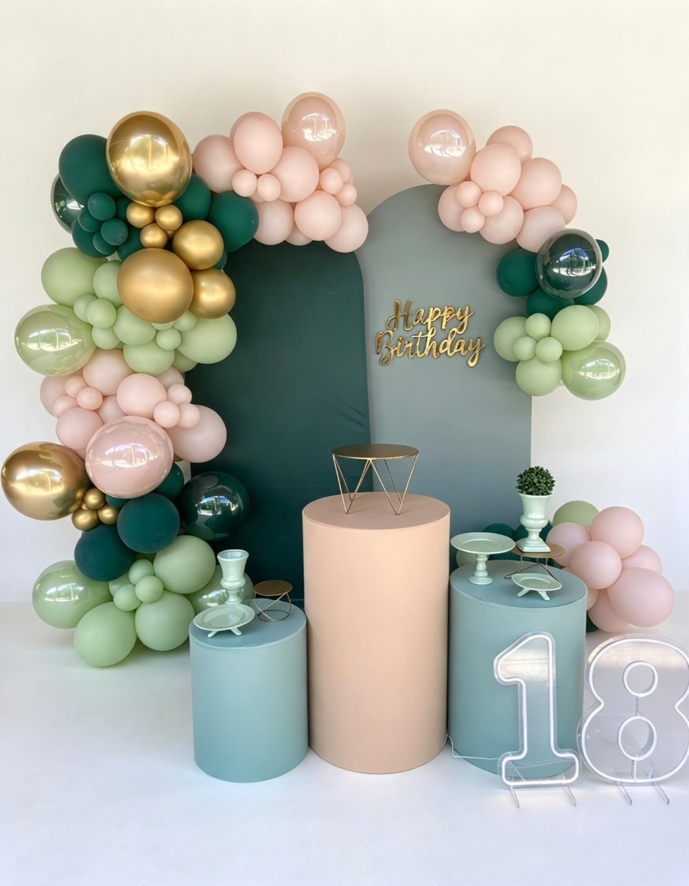 Kit Adulto Bege, Verde Menta, Verde Cacto - dkdecoração