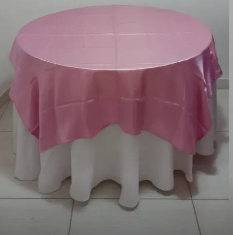 Toalha de Sobrepor Cetim Rosa - Zurisbrb