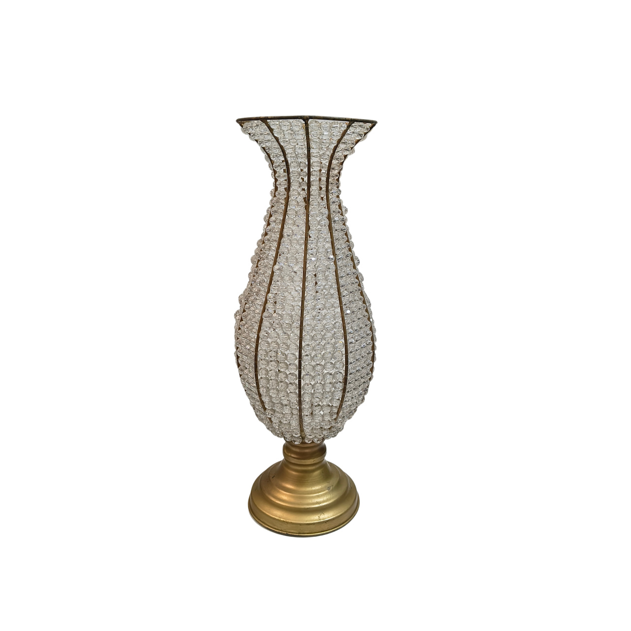 Vaso Com Cristal Dourado G - Fábrica de Emoções Locações