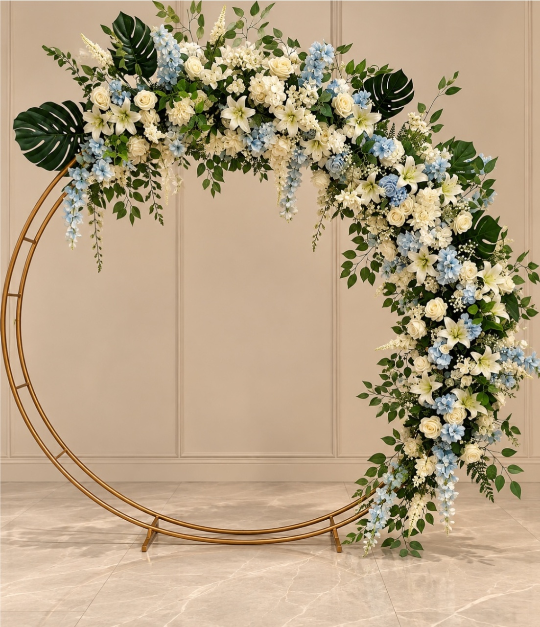 Arco Meia-Lua – Floral - Fábrica de Emoções Locações