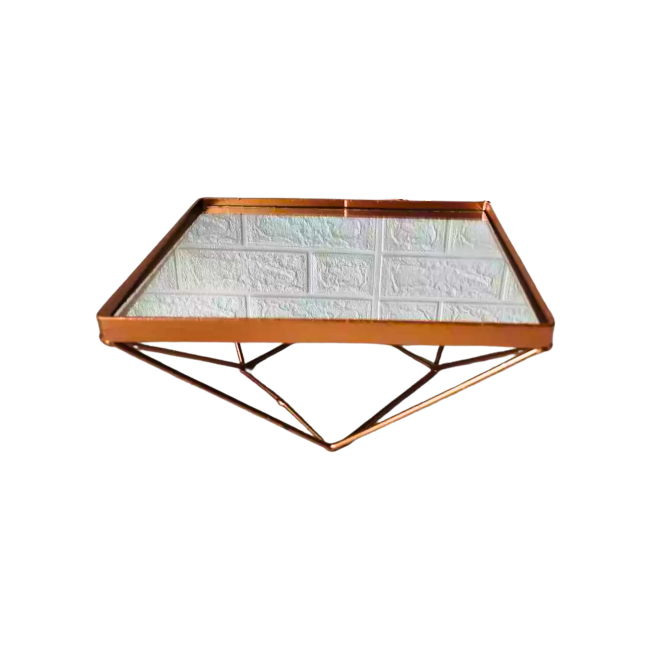 Bandeja Retangular Diamante Rose Gold Diamante - Fábrica de Emoções Locações