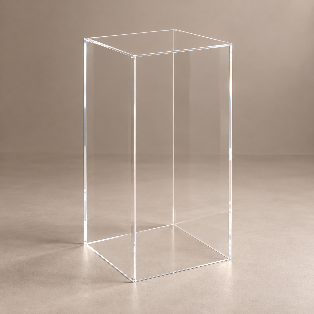 Mesa Cubo de Acrílico Transparente G - Fábrica de Emoções Locações