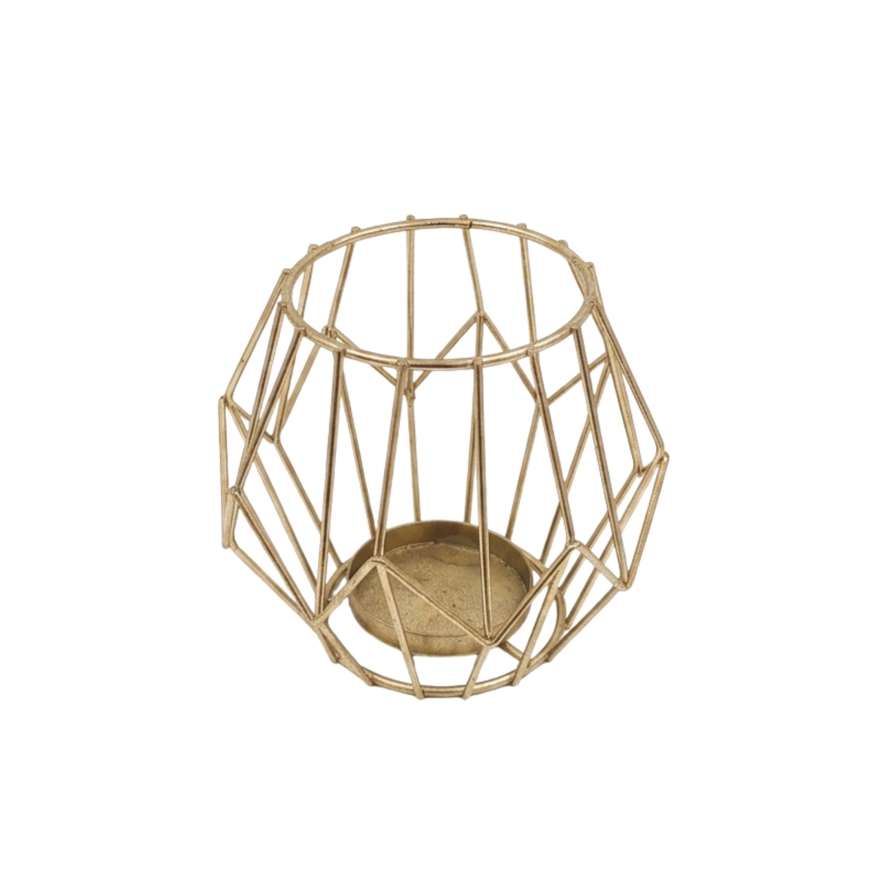 Suporte Para Vela Aramado Dourado - Alto - Fábrica de Emoções Locações