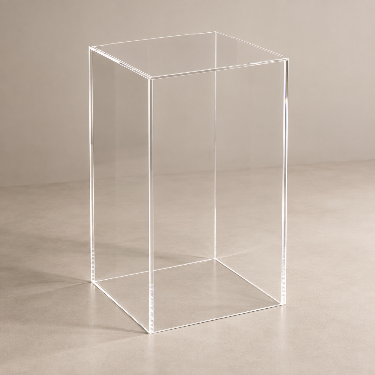 Mesa Cubo de Acrílico Transparente M - Fábrica de Emoções Locações