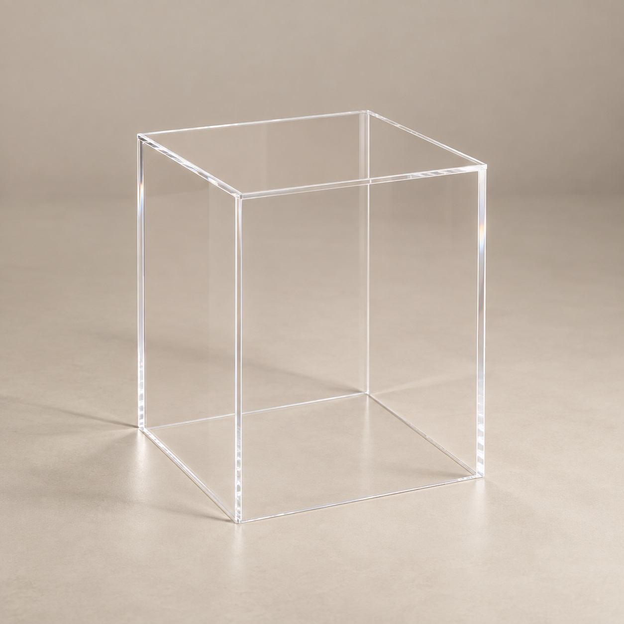 Mesa Cubo de Acrílico Transparente P - Fábrica de Emoções Locações