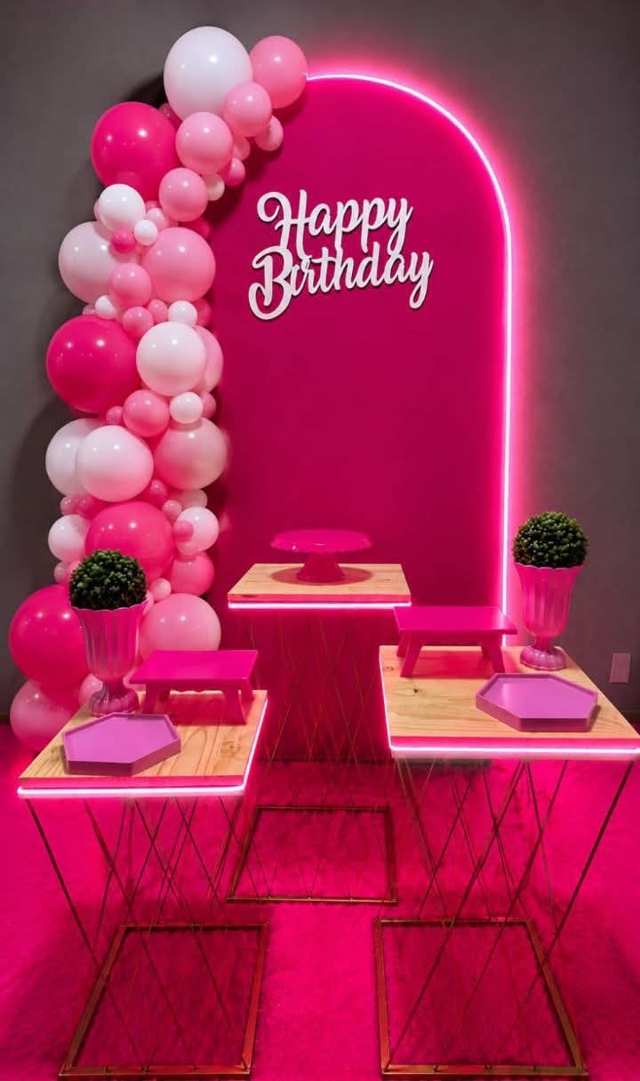 Kit Luxo Rosa Com Arco Delivery - Jô festas