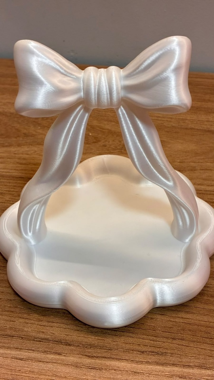 Bandeja Decorativa Laço Branco Perolado - Bah! Festas