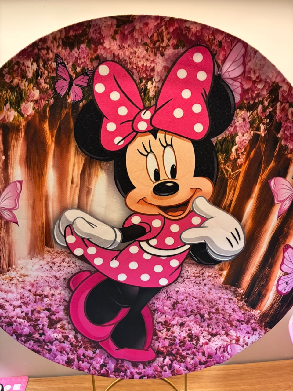 Painel de Mesa - Minnie Rosa - Bah! Festas