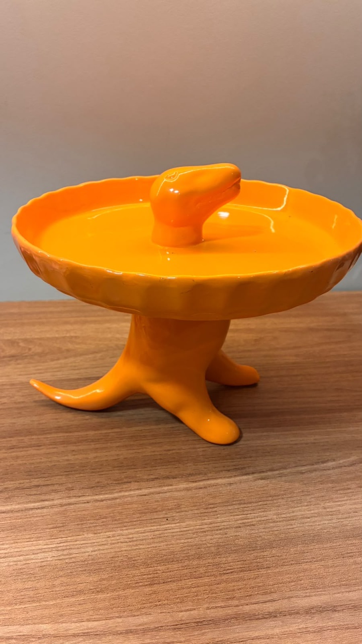 Bandeja Decorativa Dinossauro Laranja - Bah! Festas