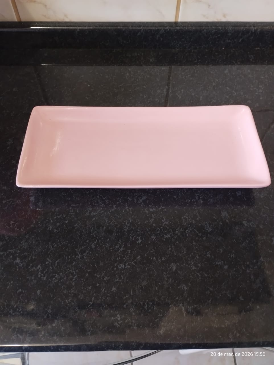 Bandeja de Doces Rosa Rasa de Cerâmica - Amiga Festeira Decorações 