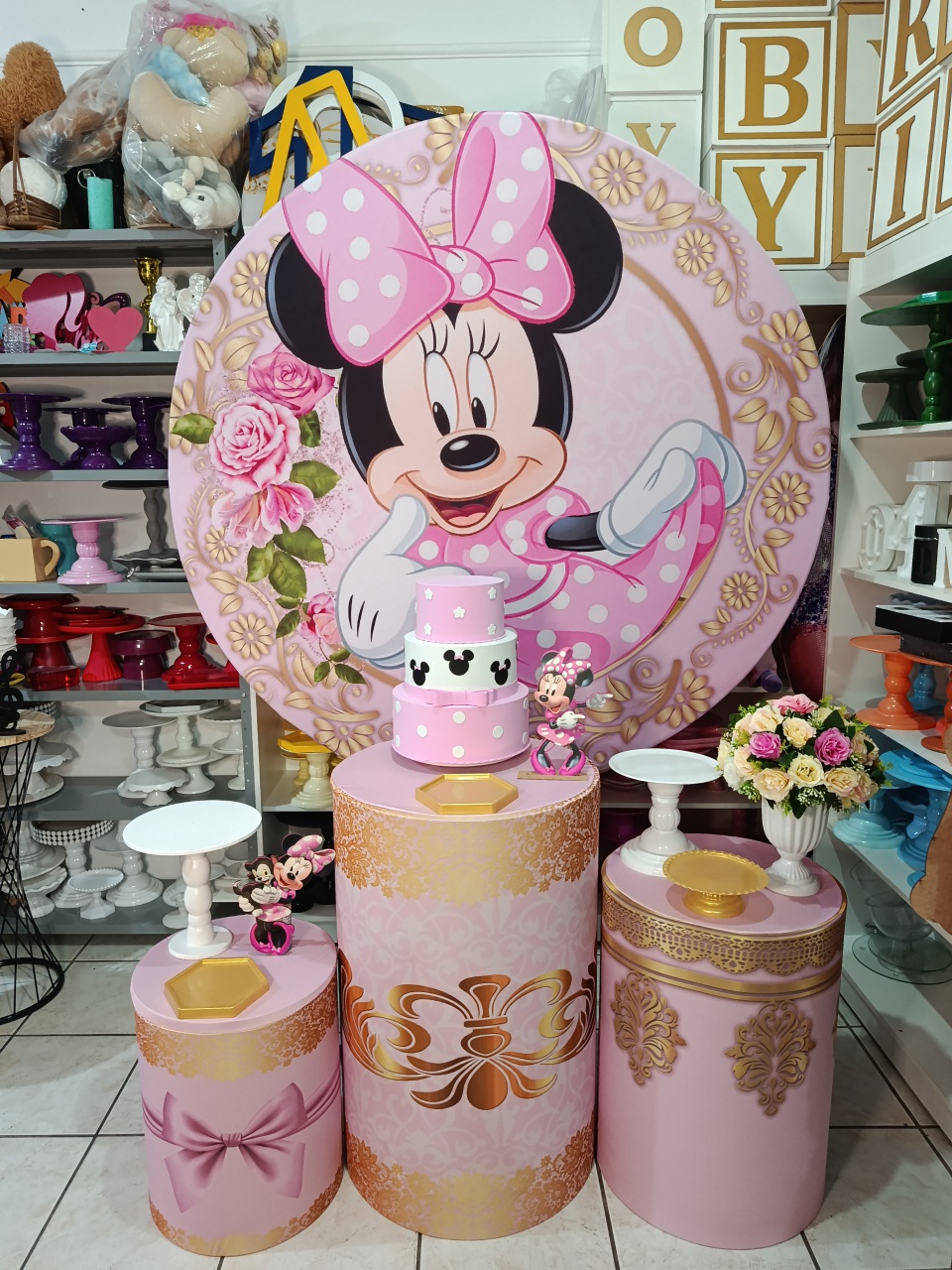 Minnie Rosa 01 Pegue Monte - Amiga Festeira Decorações 