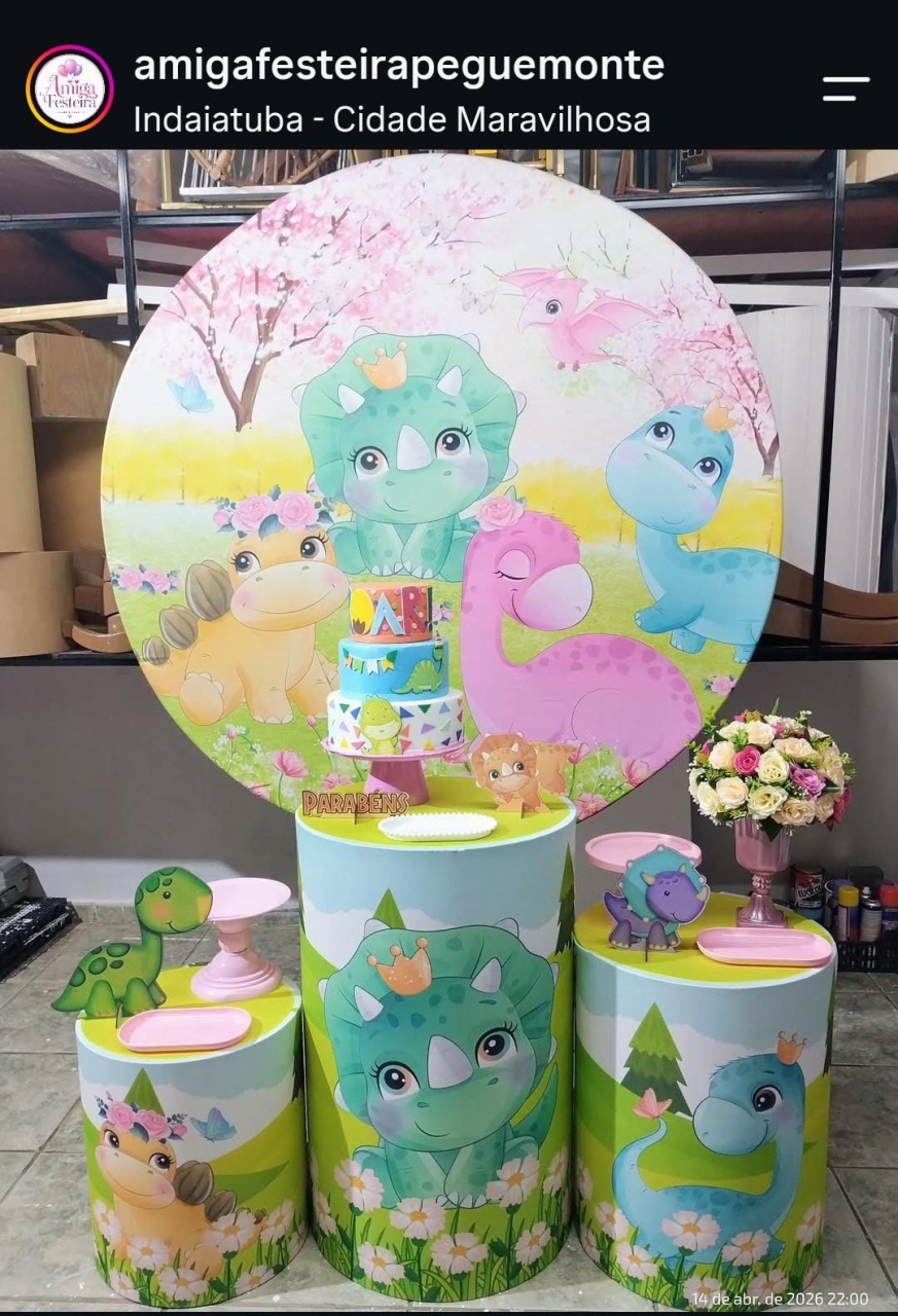 Dinossauro Baby Rosa 01 Pegue Monte - Amiga Festeira Decorações 