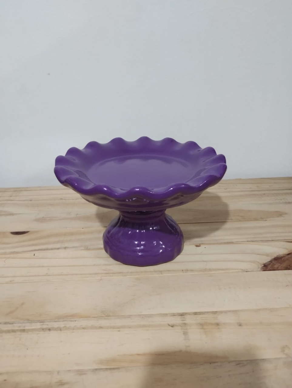 Porta Doces Roxo de Cerâmica Tam M - Amiga Festeira Decorações 