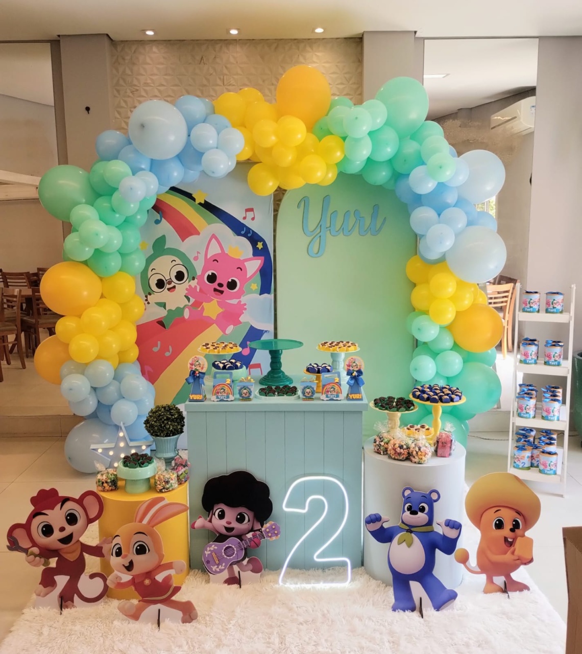 Pinkfong Montagem de Festa - Amiga Festeira Decorações 