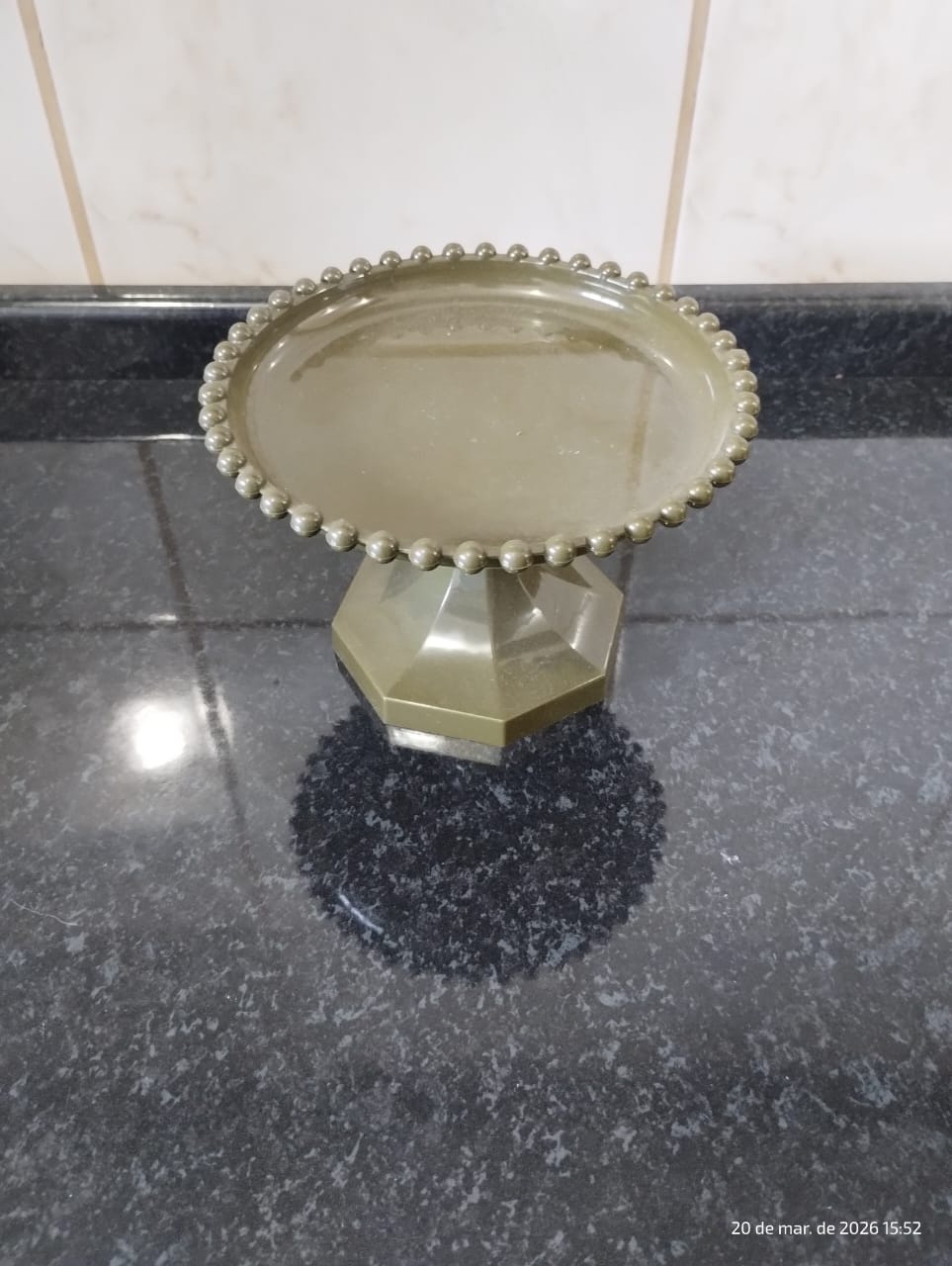 Porta Doces Médio Verde Oliva de Plástico - Amiga Festeira Decorações 