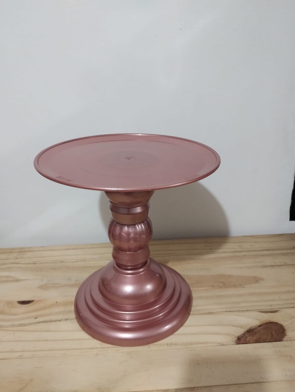 Porta Doces/Boleira de Plástico Alta Rosê - Amiga Festeira Decorações 
