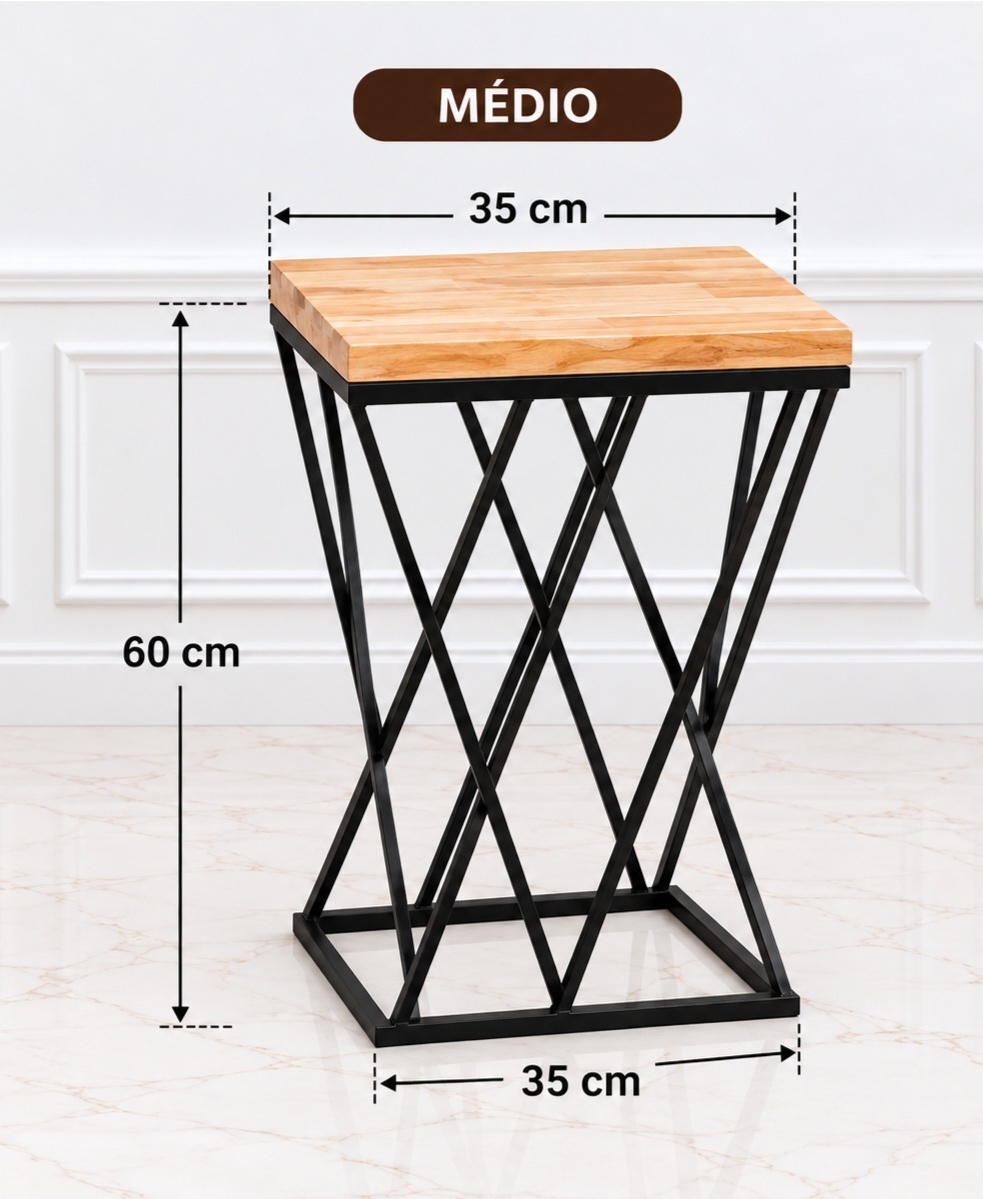 Mesa Extravasada Preta M - Carla Ferrari Pegue e Monte