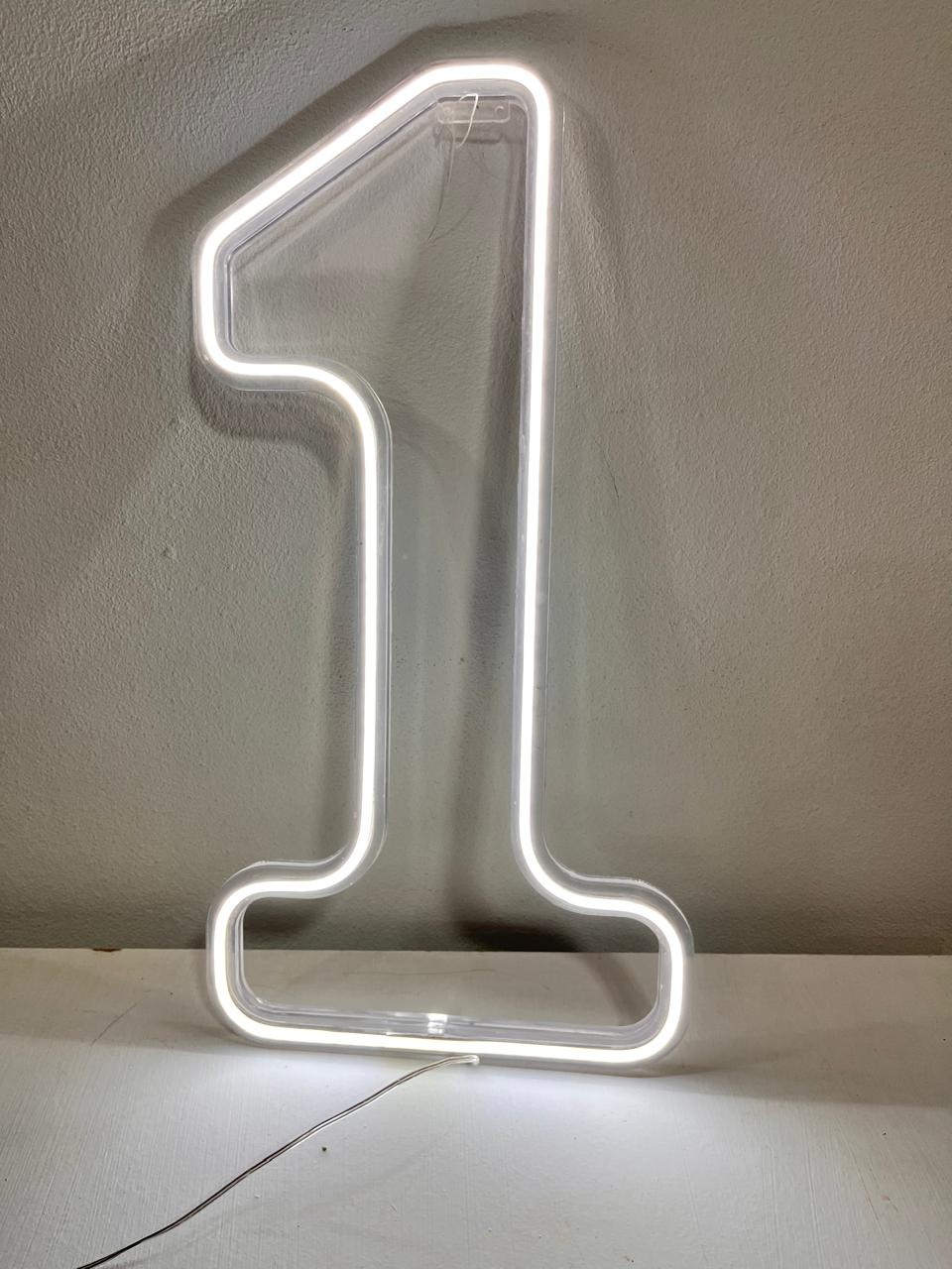 Numero 1 Em Led Branco Frio Simples - WP LOCFEST