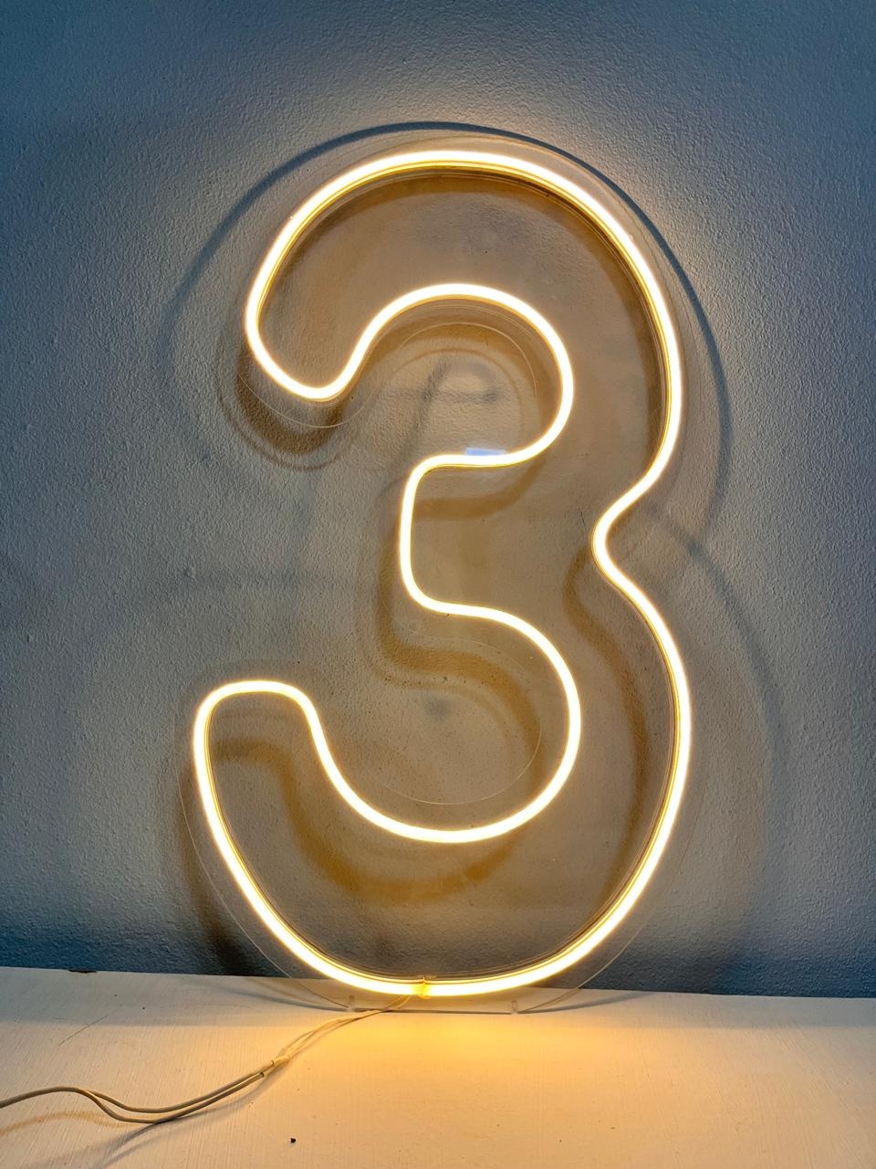Numero 3 Painel Neon de Led Premium - WP LOCFEST