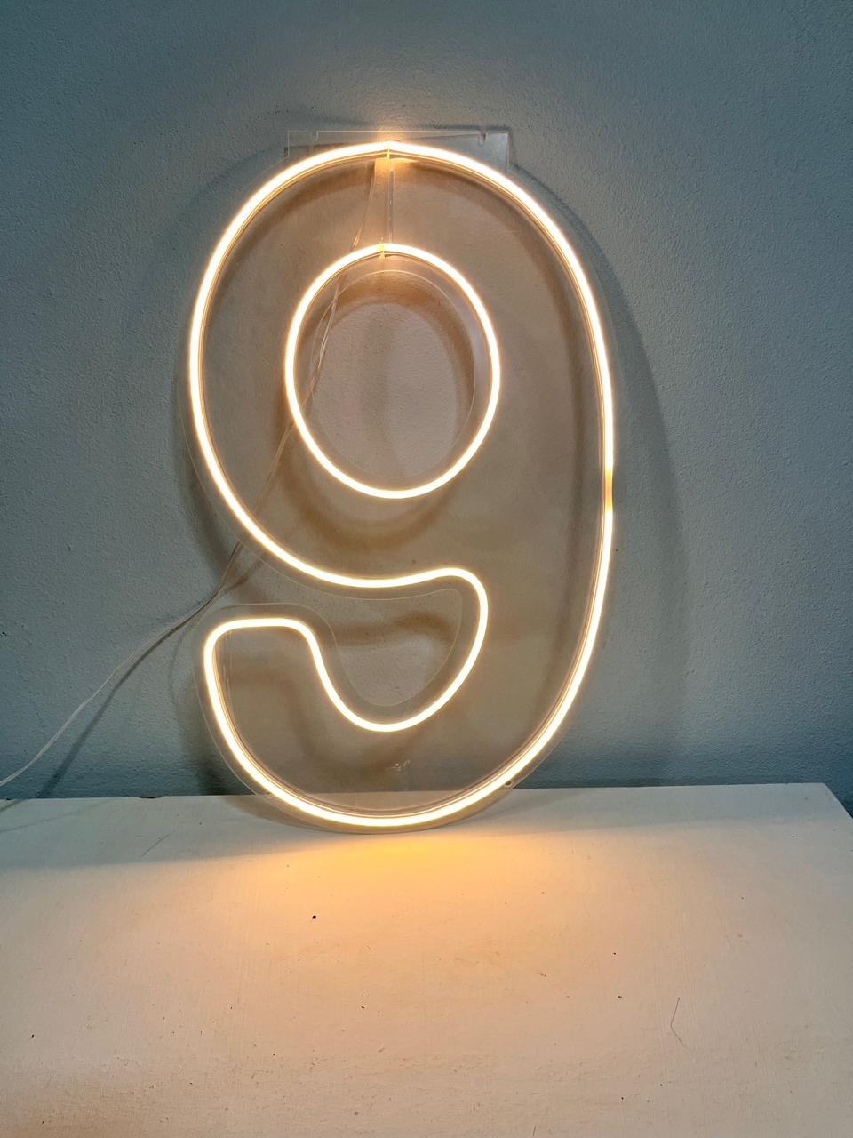 Numero 9 Painel Neon de Led Premium - WP LOCFEST