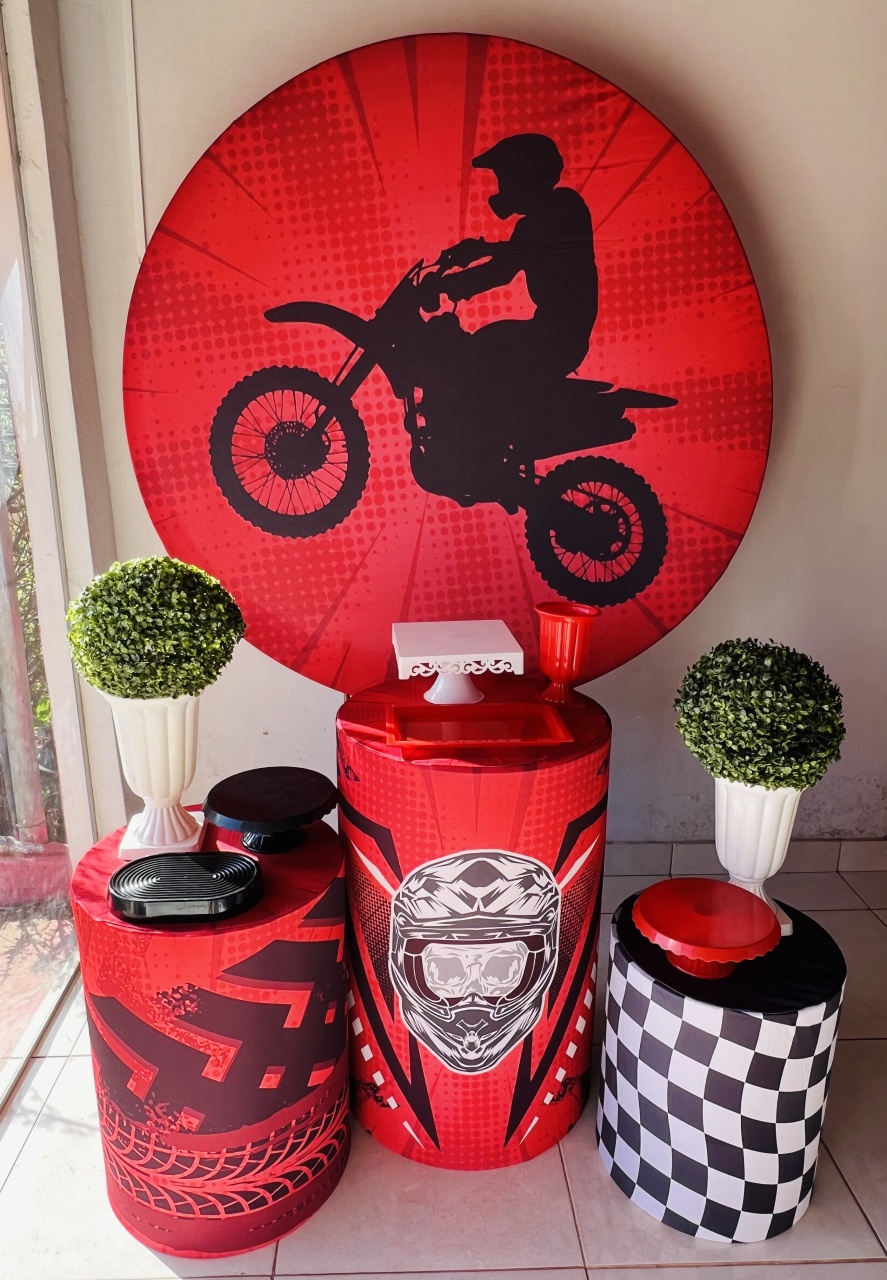 Kit Pegue E Monte Motocross Vermelho - Aline Maura Loc e Decor