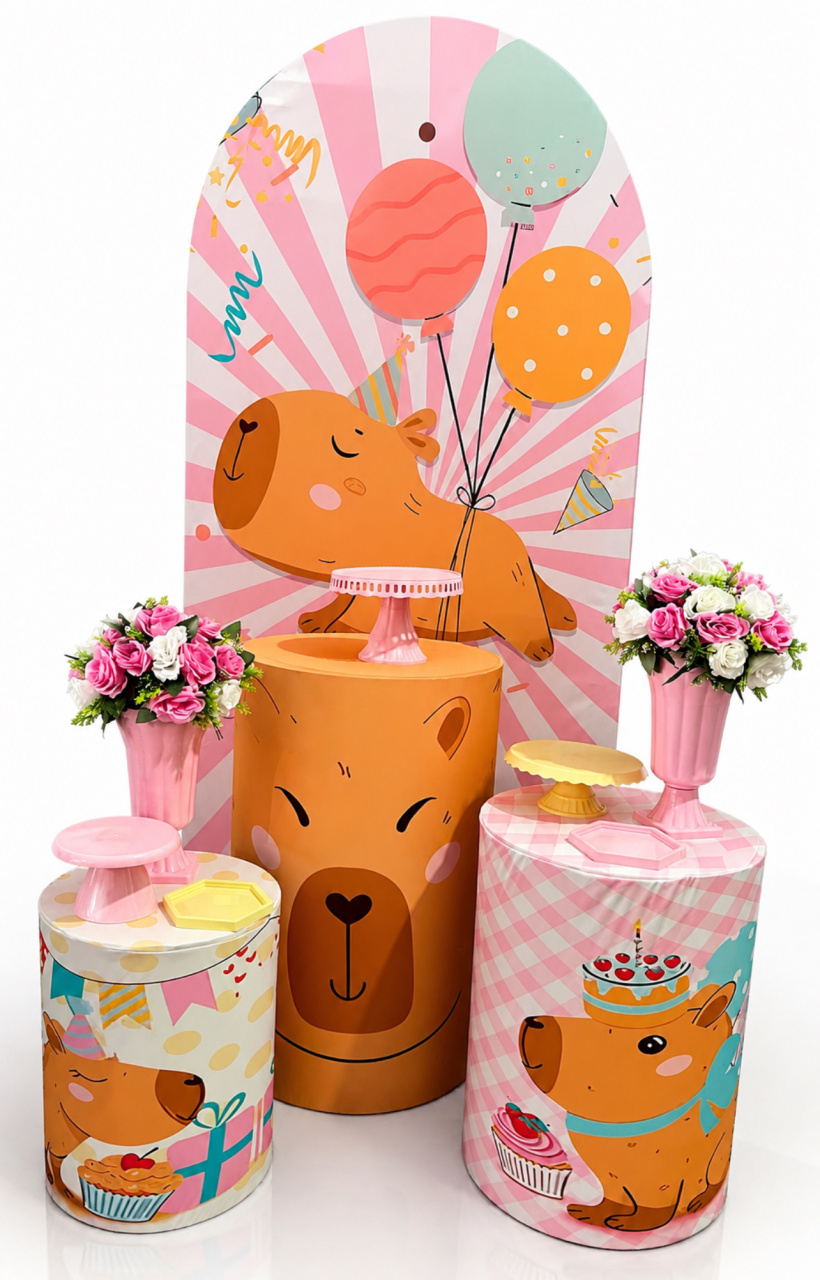 Kit Capivara Com Painel Romano - Aline Maura Loc e Decor