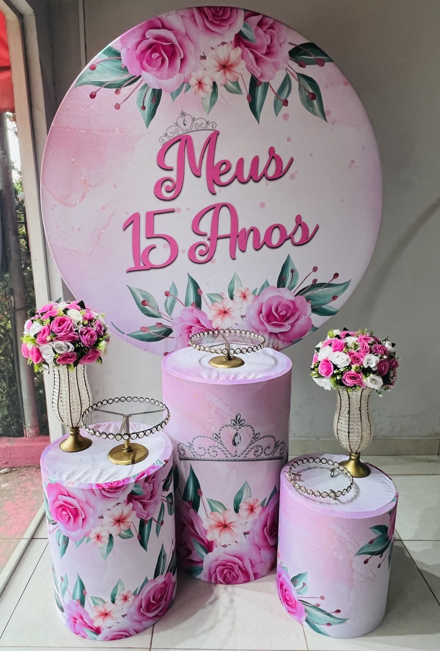 Pegue E Monte 15 Anos Rosa - Aline Maura Loc e Decor