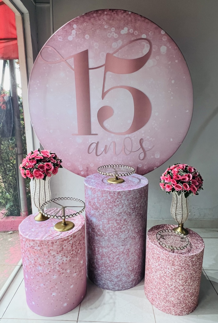 Pegue E Monte 15 Anos Rose - Aline Maura Loc e Decor