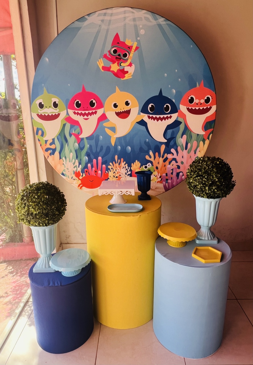 Kit Pegue E Monte Baby Shark - Aline Maura Loc e Decor