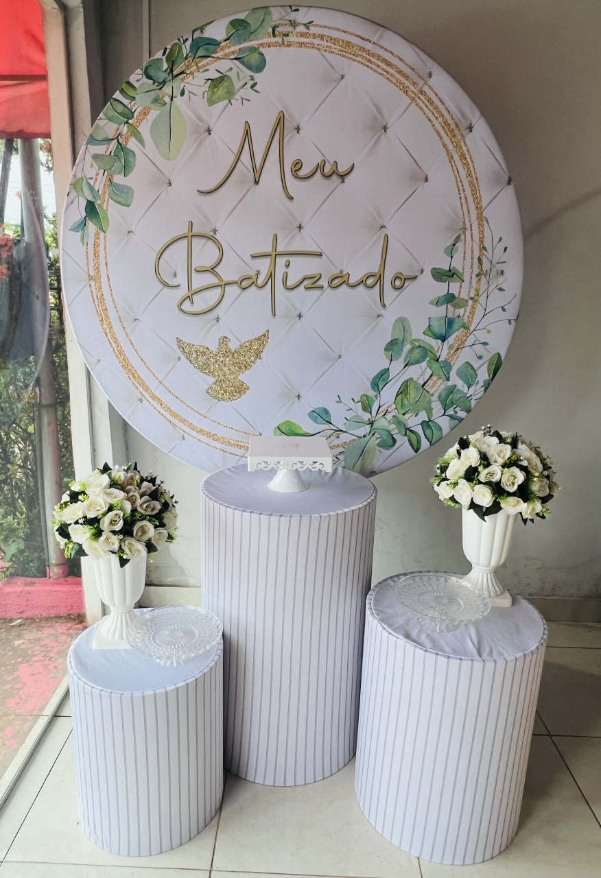 Kit Batizado Verde E Branco - Aline Maura Loc e Decor