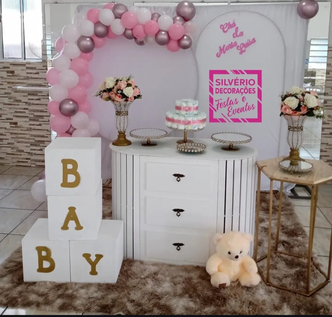 Chá de Bebê Menina - Silverio decorações