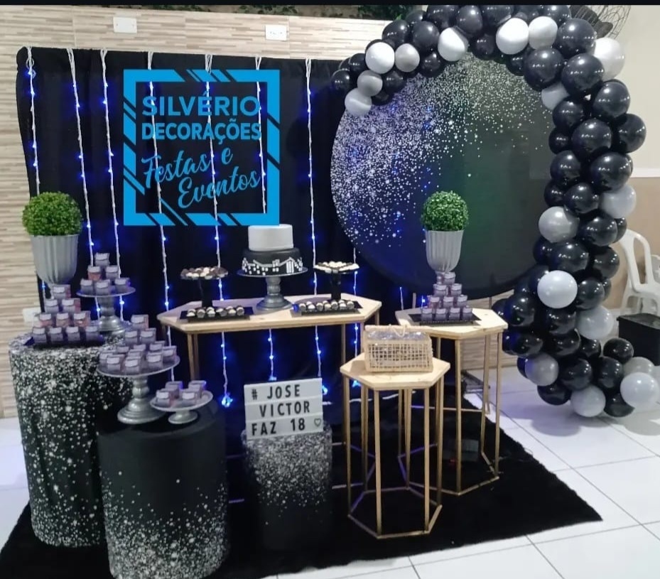 Tema Preto E Cinza (Montagem) - Silverio decorações